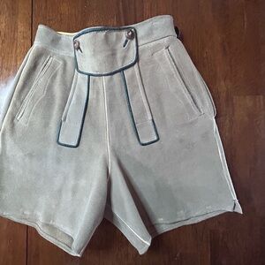 Vintage Size 12 Small Leather Suede Lederhosen Short